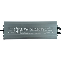 Трансформатор электронный для светодиодной ленты 250W 24V IP67 (драйвер), LB007 FERON