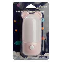 Светильник ночник Feron FN1172 0,8W 220V, розовый 52061 Светильник ночник Feron FN1172 0,8W 220V, розовый 52061
