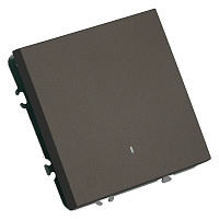 Выключатель 1-клавишный c индикатором (механизм), STEKKER, 250В, 10А, серия Эмили, RSW10-5101-09, антрацит, soft touch 49915