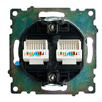 Розетка компьютерная 2-местная RJ-45 (механизм) ,STEKKER ,GLS00-7109-05, серия Катрин, черный  50007 Розетка компьютерная 2-местная RJ-45 (механизм) ,STEKKER ,GLS00-7109-05, серия Катрин, черный  50007