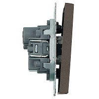 Выключатель 2-клавишный (механизм), STEKKER, 250В, 10А, серия Эмили, RSW10-5104-09, антрацит, soft touch 49918