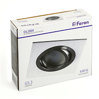 Светильник встраиваемый Feron DL2801 потолочный MR16 G5.3 белый-хром 32637 Светильник встраиваемый Feron DL2801 потолочный MR16 G5.3 белый-хром 32637