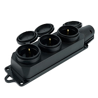 Розетка переносная 3-местная c/з STEKKER, RST16-23-44, штепсельная 250В, 16А, IP44, черный 32739 Розетка переносная 3-местная c/з STEKKER, RST16-23-44, штепсельная 250В, 16А, IP44, черный 32739