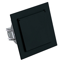 Розетка 1-местная с крышкой с защ. штор, STEKKER, с/з, 250В, 16А, серия Мия, RST16-3112-05, черный бархат 50455