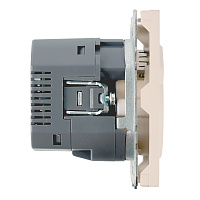 Розетка 1-местная з/ш с/з 16А + USB + Type C (механизм), STEKKER, 250В, 20W, серия Эмили, RST16-5119-08, кашемир, soft touch 50360