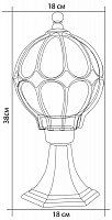 Светильник садово-парковый Feron PL3704  круглый на постамент 60W 230V E27, черное золото 11364 Светильник садово-парковый Feron PL3704  круглый на постамент 60W 230V E27, черное золото 11364
