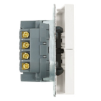 Переключатель перекрестный 2-клавишный (механизм), STEKKER, 250В, 10А, серия Эмили, RSW10-5111-01, белый фарфор, soft touch 50162