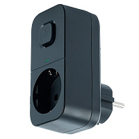 Сетевой фильтр 1-местный с/з STEKKER 220В, 16А, с выключателем, серия Nova, HM81-11-2, черный 50691