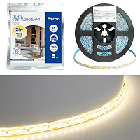 Светодиодная LED лента Feron LS512, 180SMD(2835)/м 16Вт/м 24V 5000*10*2.3мм 3000К IP65 Светодиодная LED лента Feron LS512, 180SMD(2835)/м 16Вт/м 24V 5000*10*2.3мм 3000К IP65