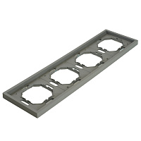 Рамка STEKKER, PFR00-5004-10  4-местная, серия Эмили, платиново-серый, soft touch 49965 Рамка STEKKER, PFR00-5004-10  4-местная, серия Эмили, платиново-серый, soft touch 49965