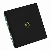 Розетка телевизионная 1-местная (механизм), STEKKER, 75 Ом, 5-862МГц, серия Эмили, RST00-5108-05, черный уголь, soft touch 49849