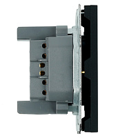 Розетка 1-местная с з/ш, с/з (механизм), СЗК, STEKKER, 250В, 16А, серия Эмили, RST16-5110-05ZK, черный уголь, soft touch 50251