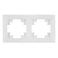 Рамка 2-местная, стекло, STEKKER ,GFR00-7002-01, серия Катрин, белый 39255