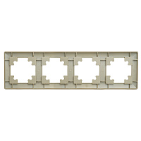 Рамка STEKKER, PFR00-7004-02 4-местная, пластик, серия Катрин, шампань 39805 Рамка STEKKER, PFR00-7004-02 4-местная, пластик, серия Катрин, шампань 39805