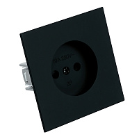 Розетка 1-местная с защитной шторкой (механизм), STEKKER, б/з, 250В, 16А, серия Мия, RST16-3109-05, черный бархат 50453