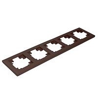 Рамка STEKKER, PFR00-7005-04 5-местная, пластик, серия Катрин, шоколад 39821 Рамка STEKKER, PFR00-7005-04 5-местная, пластик, серия Катрин, шоколад 39821