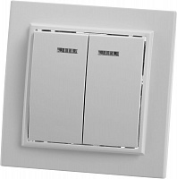 Выключатель 2-клавишный с индикатором STEKKER, PSW10-9002-01, 250В, 10А, серия Эрна, белый 39042 Выключатель 2-клавишный с индикатором STEKKER, PSW10-9002-01, 250В, 10А, серия Эрна, белый 39042