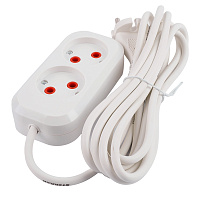 Удлинитель 2-местный б/з Stekker, HM01-20-05, 5м, 2x0,75, серия Home (У10-428), белый 39203