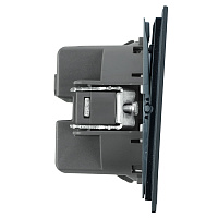 Переключатель 2-клавишный (механизм), STEKKER, 250В, 10А, серия Мия, RSW10-3107-05, черный бархат 50448