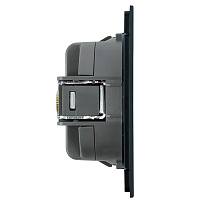 Розетка телевизионная 1-местная (механизм), STEKKER, 75 Ом, 5-862МГц, серия Мия, RST00-3108-05, черный бархат 50449