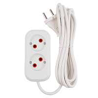 Удлинитель 2-местный, б/з Stekker HM01-20-02, 2м, 2x0,75, серия Home (У10-428), белый 39201