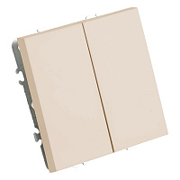 Переключатель перекрестный 2-клавишный (механизм), STEKKER, 250В, 10А, серия Эмили, RSW10-5111-08, кашемир, soft touch 50165