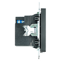 Розетка 2-местная USB + type C (механизм), STEKKER GLS10-7116-05, 250B, 3А, серия Катрин, черный 50055