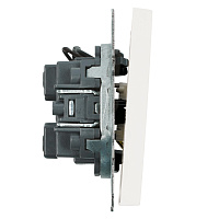 Выключатель 1-клавишный c индикатором (механизм), STEKKER, 250В, 10А, серия Эмили, RSW10-5101-01, белый фарфор, soft touch 49863