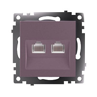 Розетка компьютерная 2-местная RJ-45 (механизм) STEKKER GLS00-7109-04, серия Катрин, шоколад 50006