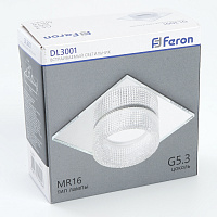 Светильник встраиваемый Feron DL3001 потолочный MR16 G5.3 прозрачный 41415 Светильник встраиваемый Feron DL3001 потолочный MR16 G5.3 прозрачный 41415