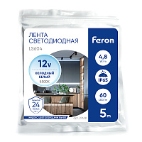 Светодиодная LED лента Feron LS604, 60SMD(2835)/m 4.8W/m 12V IP65 5m, 6500К Артикул 27638 Светодиодная LED лента Feron LS604, 60SMD(2835)/m 4.8W/m 12V IP65 5m, 6500К Артикул 27638
