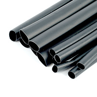 Набор термоусадочных трубок N9 STEKKER HSTGS3, длина 10 см., коэф. усадки 3:1, черный (12шт в упаковке) 32770