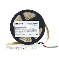 Светодиодная LED лента Feron LS604, 60SMD(2835)/m 4.8W/m 12V IP65 5m, 6500К Артикул 27638 Светодиодная LED лента Feron LS604, 60SMD(2835)/m 4.8W/m 12V IP65 5m, 6500К Артикул 27638