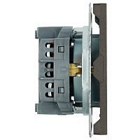 Розетка 1-местная с защитной шторкой с/з (механизм), STEKKER, 250В, 16А, серия Эмили, RST16-5110-09, антрацит, soft touch 49932