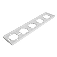 Рамка STEKKER, PFR00-5005-01 5-местная, серия Эмили, белый фарфор, soft touch 49888 Рамка STEKKER, PFR00-5005-01 5-местная, серия Эмили, белый фарфор, soft touch 49888