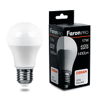 Лампа светодиодная Feron.PRO LB-1017 Шар E27 17W 175-265V 4000K 38039 Лампа светодиодная Feron.PRO LB-1017 Шар E27 17W 175-265V 4000K 38039