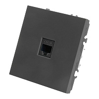 Розетка компьютерная 1-местная RJ-45 (механизм), STEKKER, серия Эмили, RST00-5117-05, черный уголь, soft touch  49847 Розетка компьютерная 1-местная RJ-45 (механизм), STEKKER, серия Эмили, RST00-5117-05, черный уголь, soft touch  49847