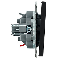 Выключатель 1-клавишный (механизм), СЗК, STEKKER, 250В, 10А, серия Эмили, RSW10-5103-05ZK, черный уголь, soft touch 50246