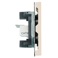 Розетка компьютерная 2-местная RJ-45 (механизм), STEKKER, серия Эмили, RST00-5111-08, кашемир, soft touch 49900