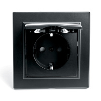 Розетка 1-местная c/з с крышкой STEKKER, PST16-9012-03, 250В, 16А, с защитной шторкой, серия Эрна, черный 39481 Розетка 1-местная c/з с крышкой STEKKER, PST16-9012-03, 250В, 16А, с защитной шторкой, серия Эрна, черный 39481