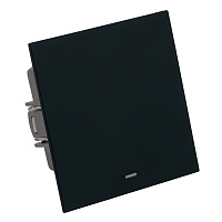 Выключатель 1-клавишный c индикатором (механизм), STEKKER, 250В, 10А, серия Мия, RSW10-3101-05, черный бархат 50445