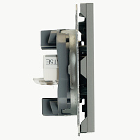  Розетка компьютерная 2-местная RJ-45 (механизм), STEKKER, серия Эмили, RST00-5111-10, платиново-серый, soft touch 49952