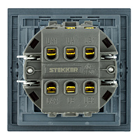 Переключатель перекрестный 1-клавишный (механизм), STEKKER, 250В, 10А, серия Мия, RSW10-3110-05, черный бархат 50571