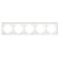 Рамка STEKKER, PFR00-7005-01 5-местная, пластик, серия Катрин, белый 39796 Рамка STEKKER, PFR00-7005-01 5-местная, пластик, серия Катрин, белый 39796