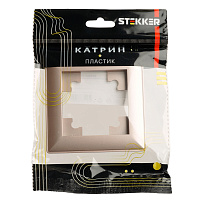 Рамка STEKKER, PFR00-7001-02 1-местная, пластик, серия Катрин, шампань 39802 Рамка STEKKER, PFR00-7001-02 1-местная, пластик, серия Катрин, шампань 39802