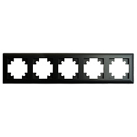Рамка STEKKER, PFR00-7005-05 5-местная, пластик, серия Катрин, черный 39816 Рамка STEKKER, PFR00-7005-05 5-местная, пластик, серия Катрин, черный 39816