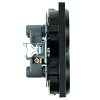 Розетка 2-местная с/з (механизм), STEKKER GLS16-7114-05, 250В, 16А с защитной шторкой, серия Катрин, черный 39612 Розетка 2-местная с/з (механизм), STEKKER GLS16-7114-05, 250В, 16А с защитной шторкой, серия Катрин, черный 39612