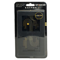 Рамка 2-местная, стекло, STEKKER GFR00-7002-05М, серия Катрин, черный матовый 49601