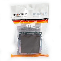 Выключатель 1-клавишный (механизм), STEKKER GLS10-7103-04, 250V, 10А, серия Катрин, шоколад 49020 Выключатель 1-клавишный (механизм), STEKKER GLS10-7103-04, 250V, 10А, серия Катрин, шоколад 49020