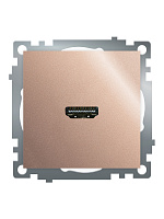 Розетка HDMI 2.1, Type A  (механизм), STEKKER GLS00-7118-02, серия Катрин, шампань 50063 Розетка HDMI 2.1, Type A  (механизм), STEKKER GLS00-7118-02, серия Катрин, шампань 50063